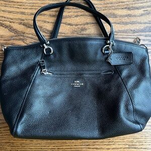 Black pebble leather coach purse